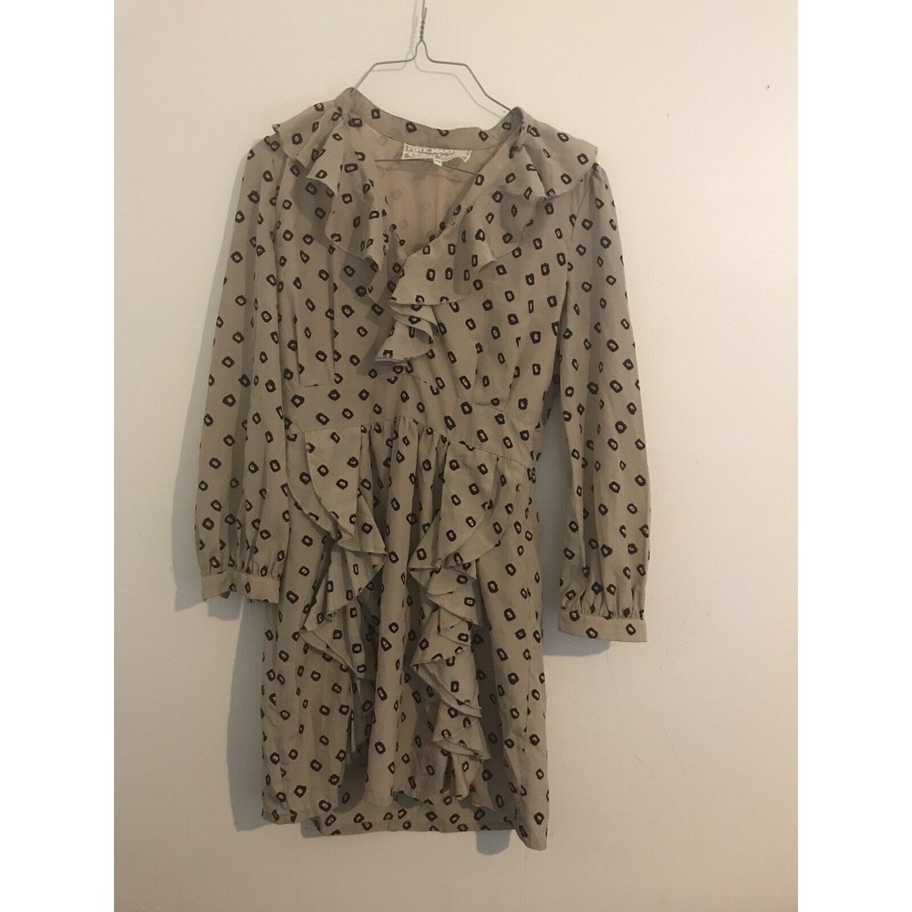 Pink Martini Long Sleeve Leopard Ruffle Dress Size S